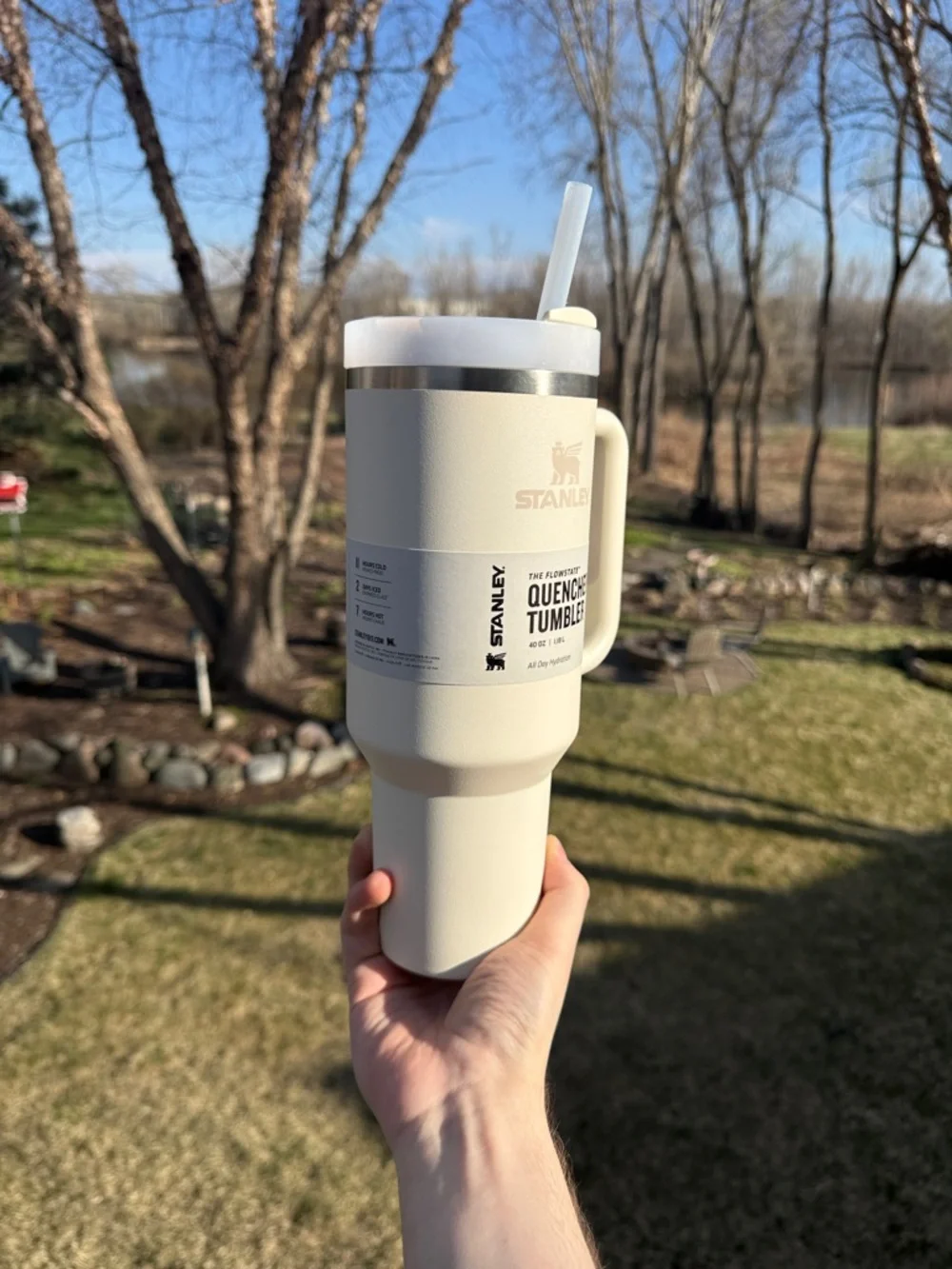 Stanley Cream Quencher H2.0 Tumbler with Handle and Straw ✅ Brand New - Picture 7 of 8